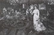 Atkinson Grimshaw The Rector-s Garden Queen of the Lilies oil